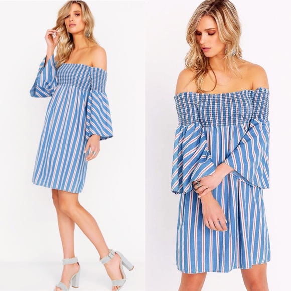 Anthropologie | Smocked Bell Sleeve Dress. - Picture 3 of 4